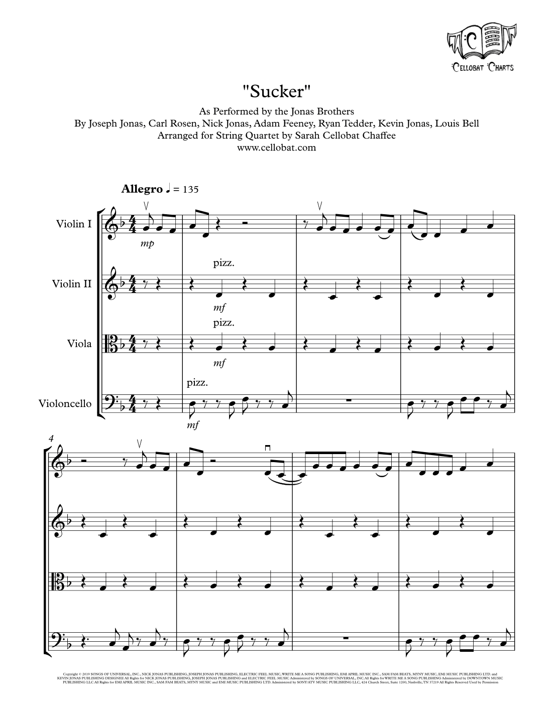 Sucker (arr. Sarah Cellobat Chaffee)