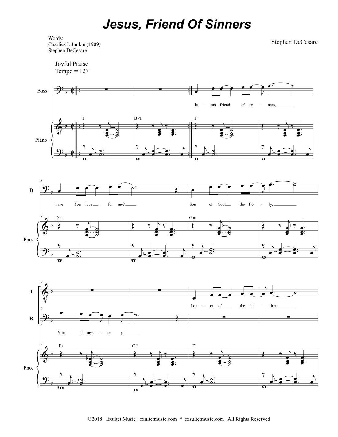 Jesus, Friend Of Sinners (2-part choir - (TB)