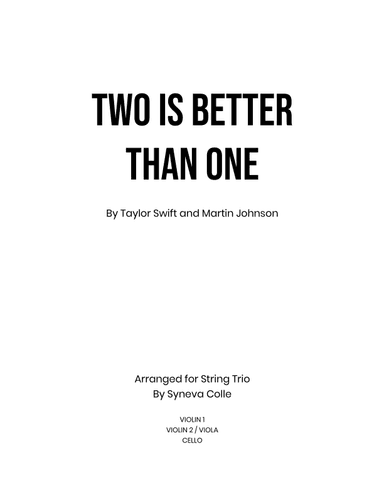 Two Is Better Than One (arr. Syneva Colle)