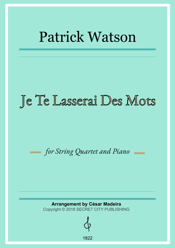 Je Te Laisserai Des Mots (arr. César Madeira)