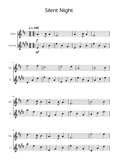 Silent Night - Oboe and Clarinet (arr. Ygor Nunes)