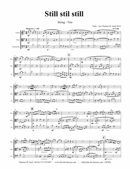 Still Still Still - Christmas song - String Trio (arr. Thomas H. Graf)