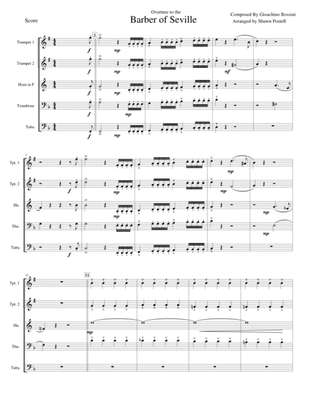 Overture to the Barber of Seville (arr. Shawn Postell)