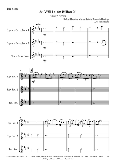 So Will I (100 Billion X) (arr. Fabio Britto)