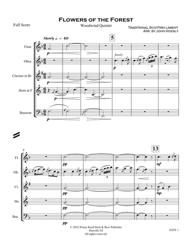 Flowers Of The Forest- for Woodwind Quintet (arr. John Hoesly)