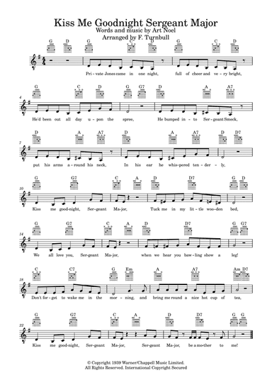 Kiss Me Goodnight, Sergeant Major (arr. F. Turnbull)