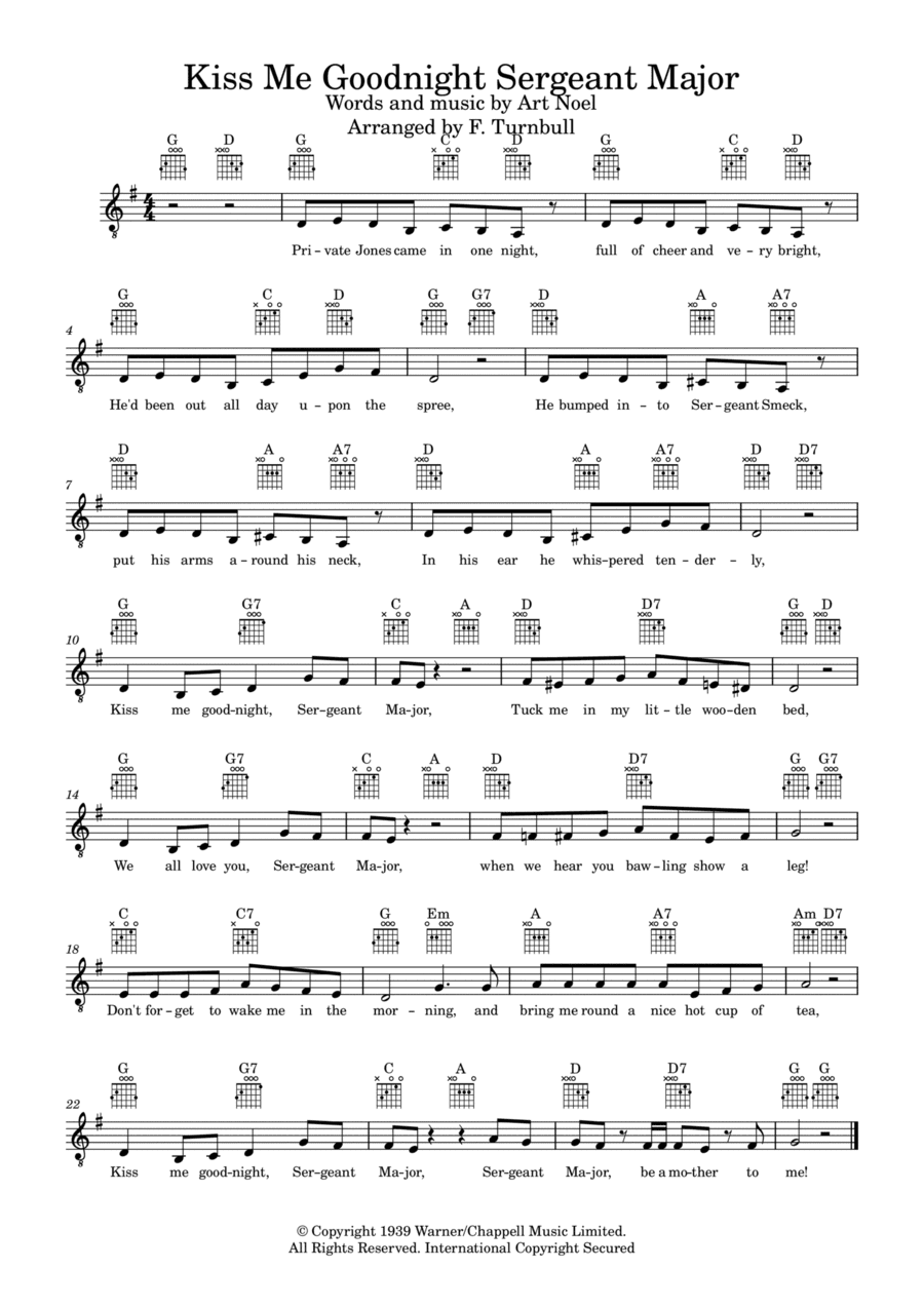 Kiss Me Goodnight, Sergeant Major (arr. F. Turnbull)