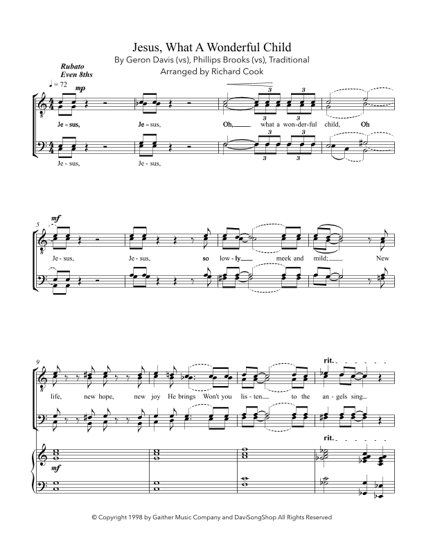Jesus, What A Wonderful Child (arr. Richard Cook)