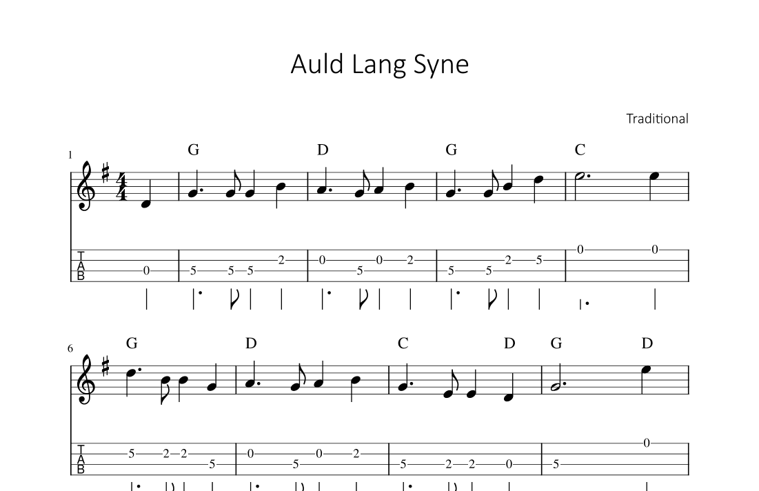 Auld lang syne (arr. songbooks.info)