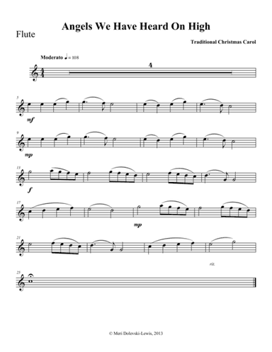 Angels We Have Heard On High: flute/piano (arr. Meri Dolevski)