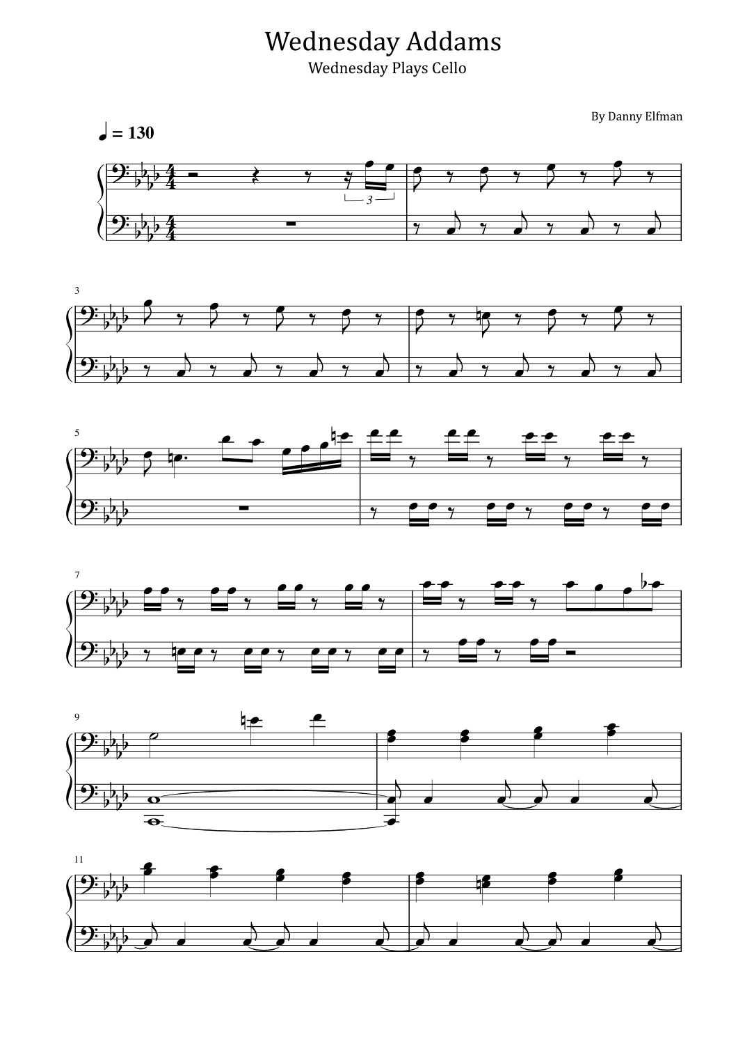 Wednesday Main Title Theme (arr. poon)