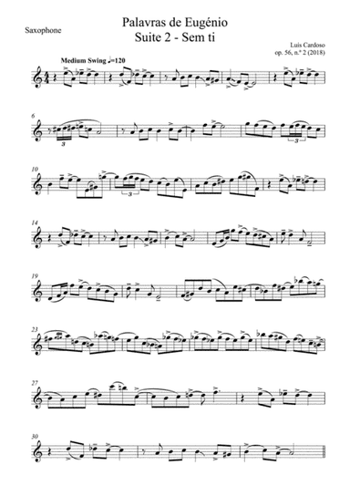 Palavras de Eugenio - Suite 2 (for Saxophone Solo)