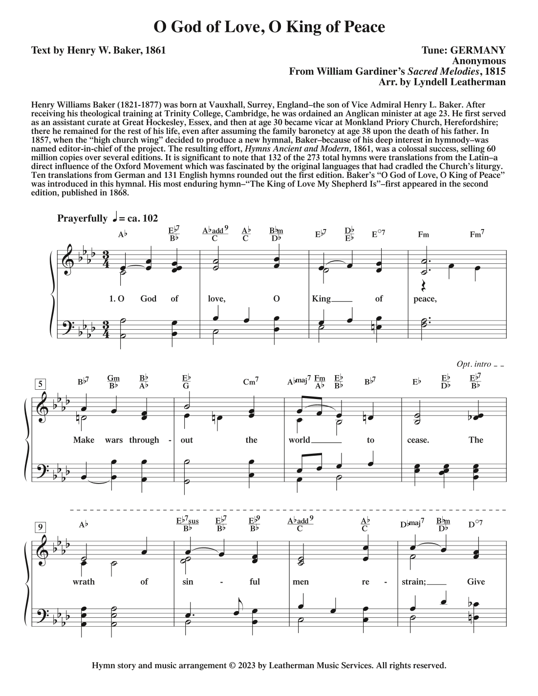 O God of Love, O King of Peace (arr. Lyndell Leatherman)
