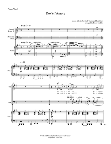Dov'e L'amore (arr. David Maddux)