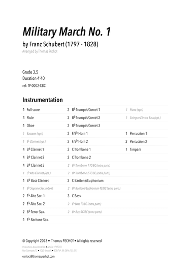Military March No. 1 (arr. Thomas PECHOT)