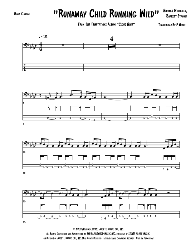 Runaway Child Running Wild (arr. Accubass)