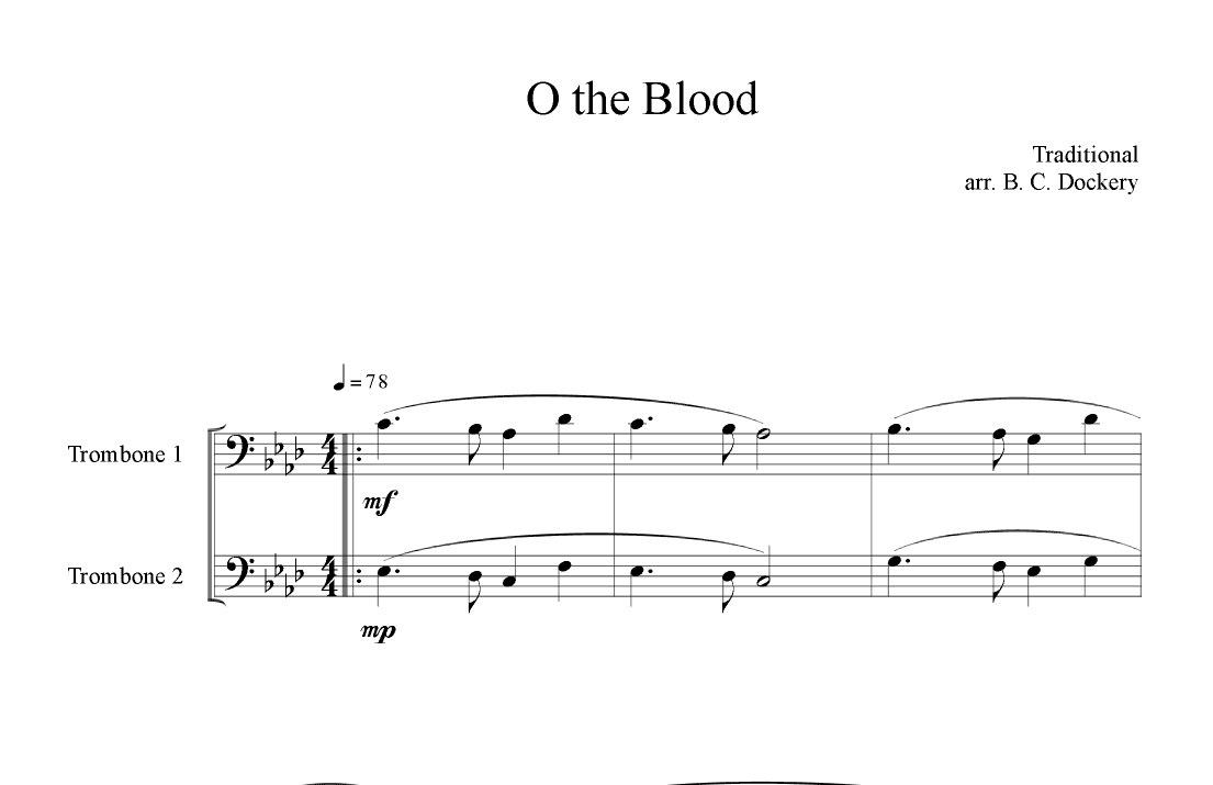 O The Blood (Trombone Duet) (arr. B. C. Dockery)