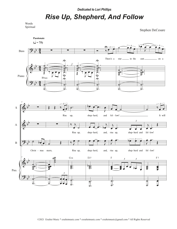 Rise Up, Shepherd, And Follow (Vocal Trio - (SAB)