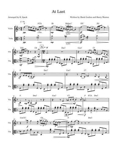 At Last (arr. K. Speck)