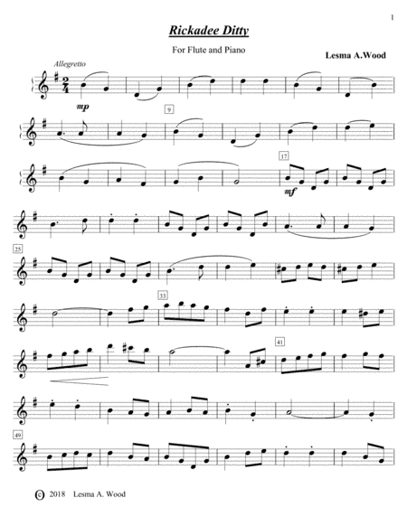 Rickadee Ditty (for flute)