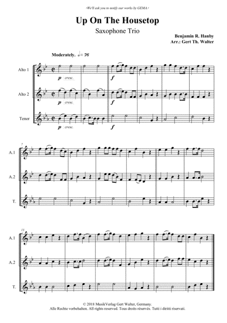 Up On The Housetop (arr. Gert Th. Walter)