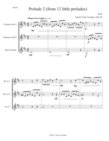 Prelude II - Clarinet Trio (arr. Janelle Zook Cunalata)