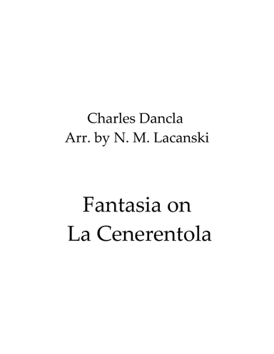 Fantasia on La Cenerentola (arr. Nick Lacanski)