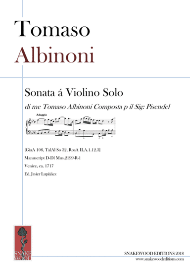 Albinoni Sonata per Pisendel in B flat major (arr. Sneakwood Editions)