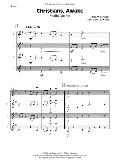 Christians, Awake, Salute The Happy Morn (arr. Gert Th. Walter)