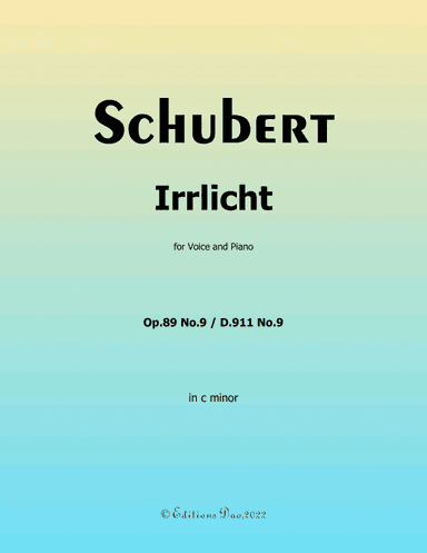 Irrlicht, by Schubert, in c minor (arr. Editions Dao)