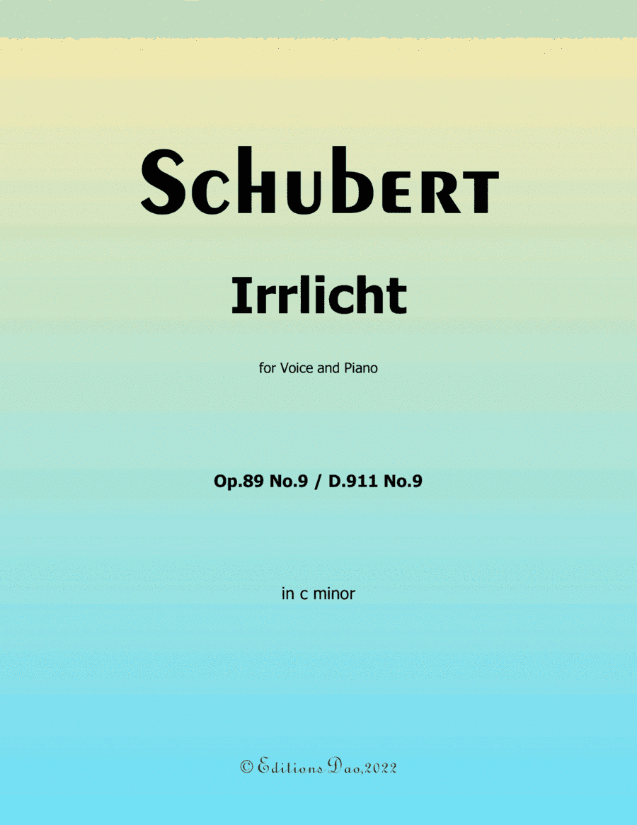 Irrlicht, by Schubert, in c minor (arr. Editions Dao)