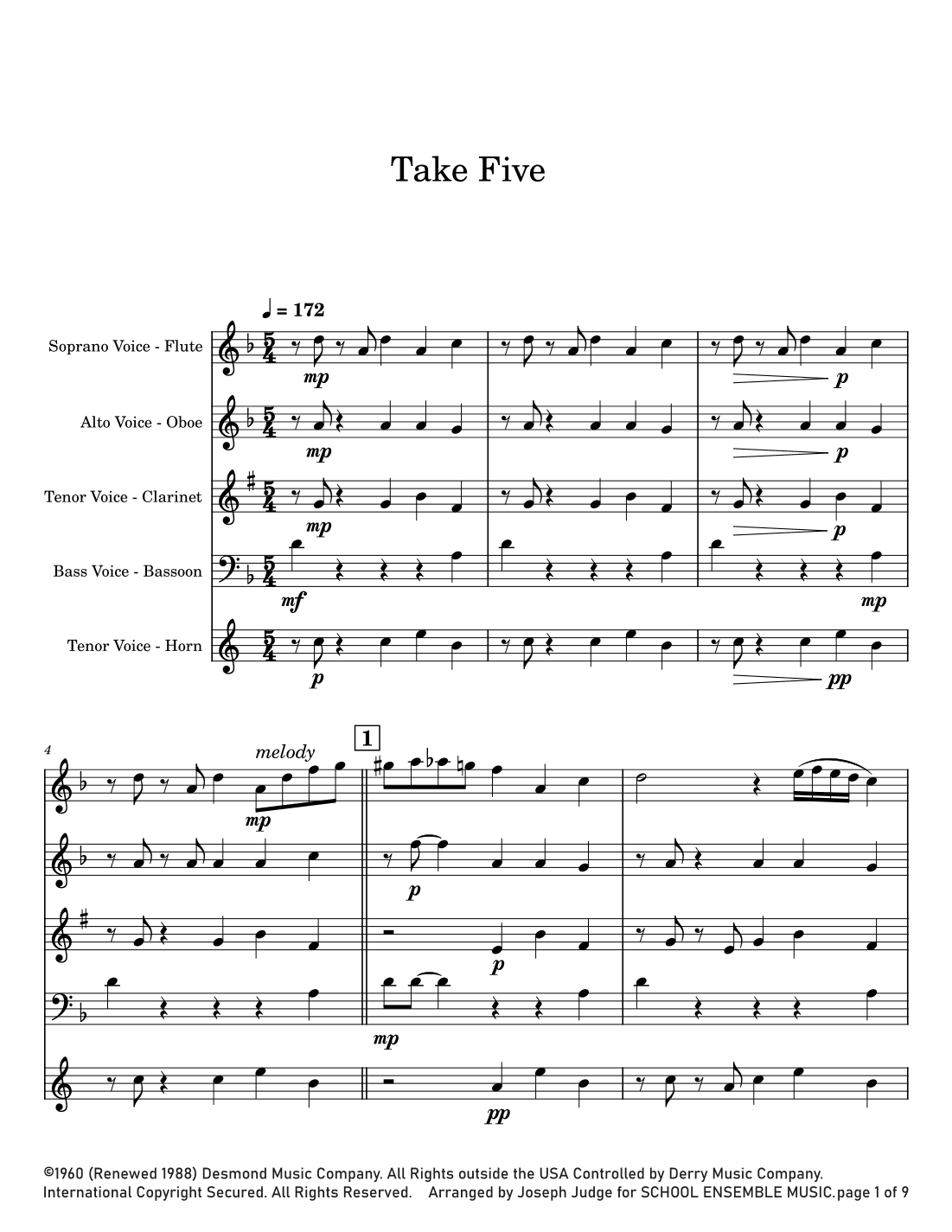 Take Five (arr. Joseph Judge)