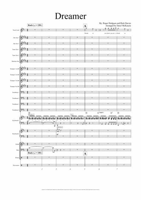 Dreamer (arr. Daryl McKenzie)