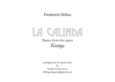 Delius: La Calinda (Dance from The Opera Koanga) for Piano Duet (4 hands) (arr. Giulio Castronovo)