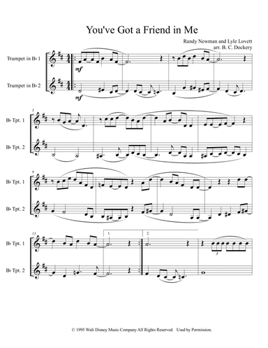 You've Got A Friend In Me (arr. B. C. Dockery)