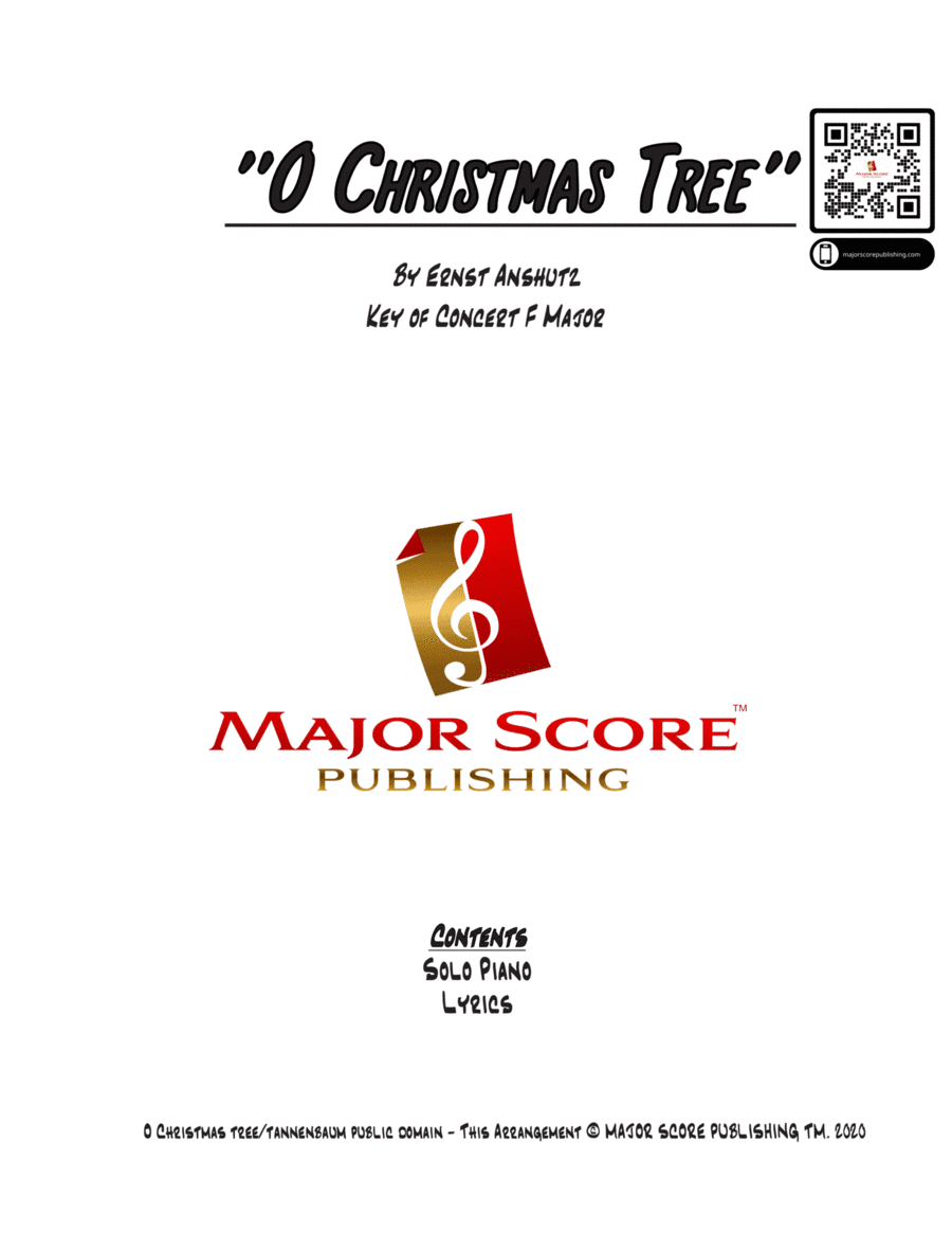 O Christmas Tree - Solo Piano - F Major (arr. MAJOR SCORE PUBLISHING TM.)