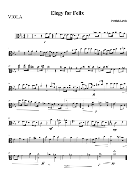 Elegy for Felix--Viola/Piano