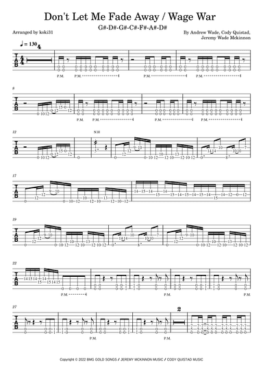 Don't Let Me Fade Away (arr. koki31)