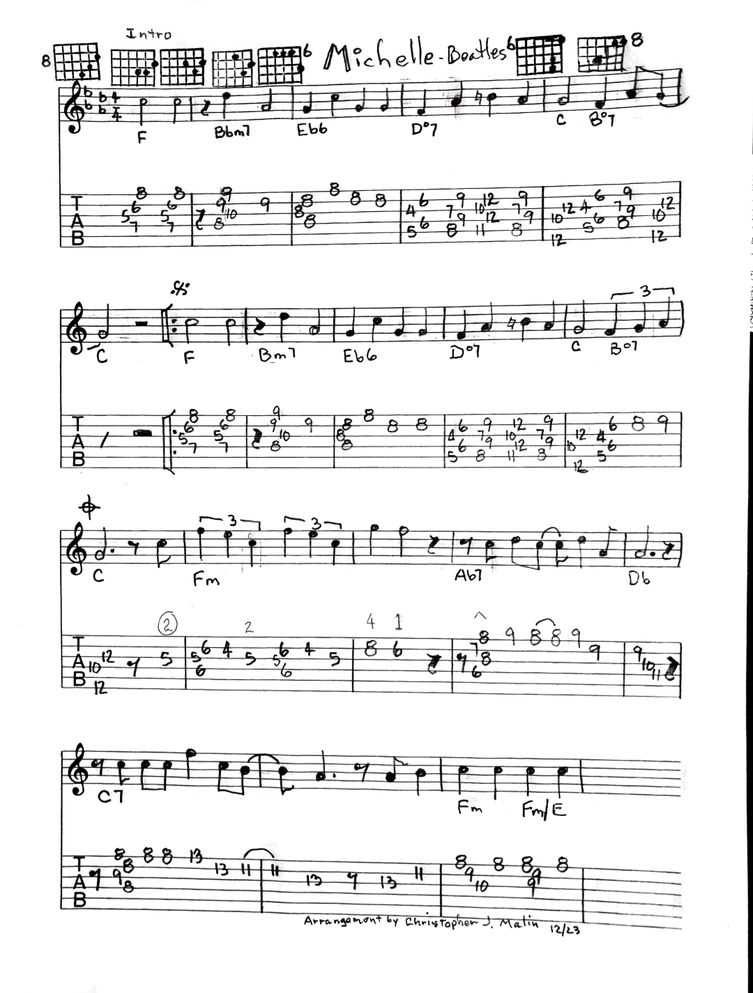 Michelle (arr. Christopher J. Malin)