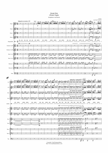 Delius: Sleigh Ride (Winter Night) (Transposed Key)- symphonic wind dectet/bass (arr. Ray Thompson)