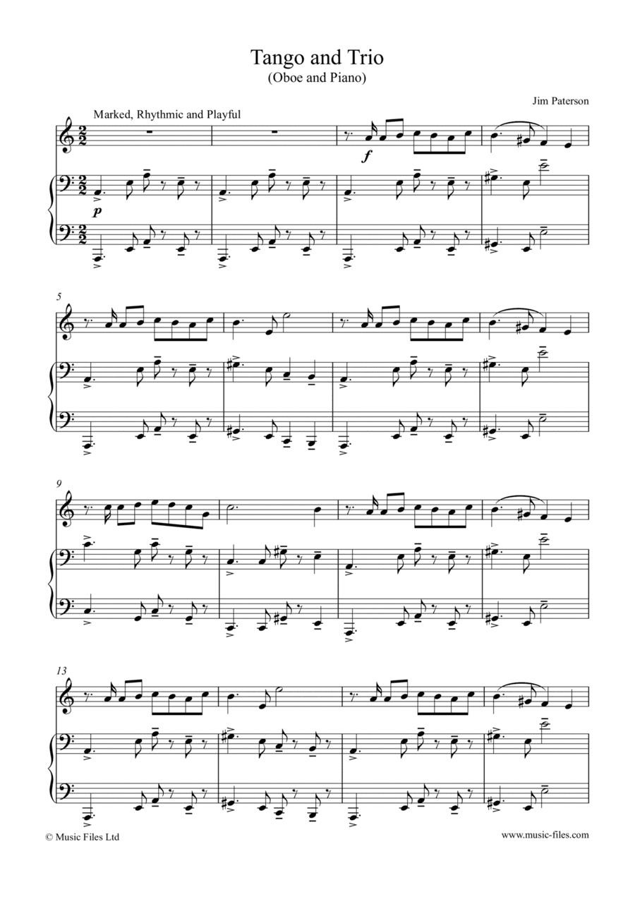 Tango and Trio (for Oboe and Piano)