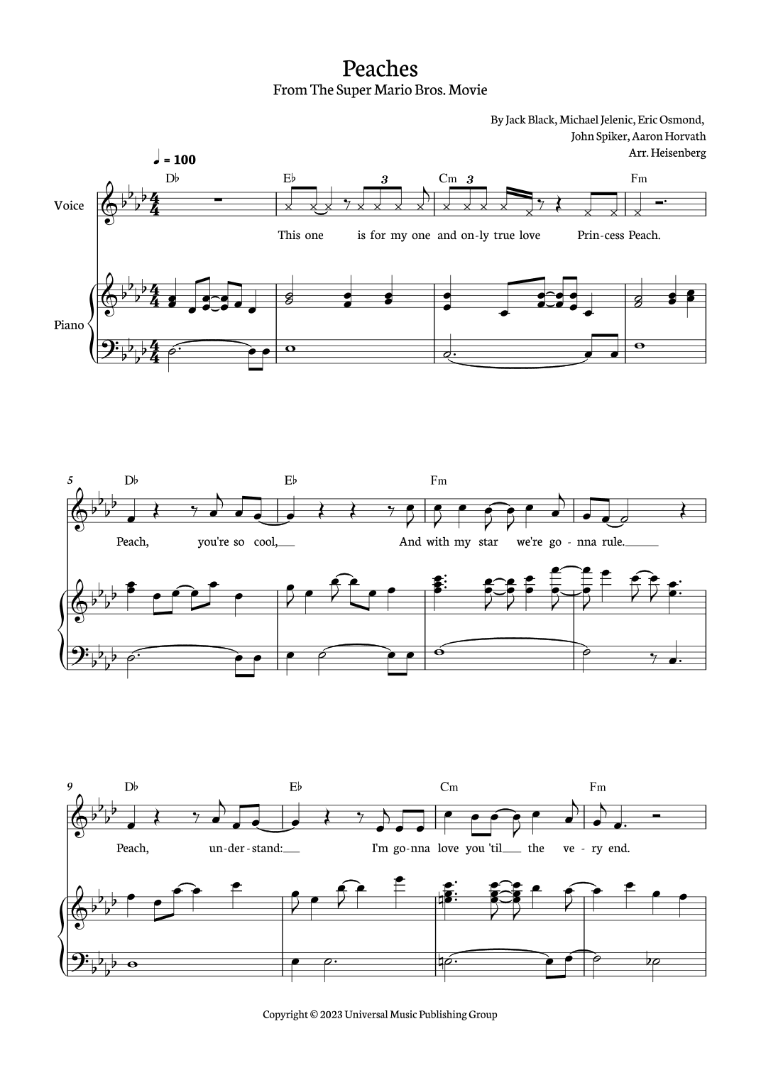Peaches (arr. Heisenberg)
