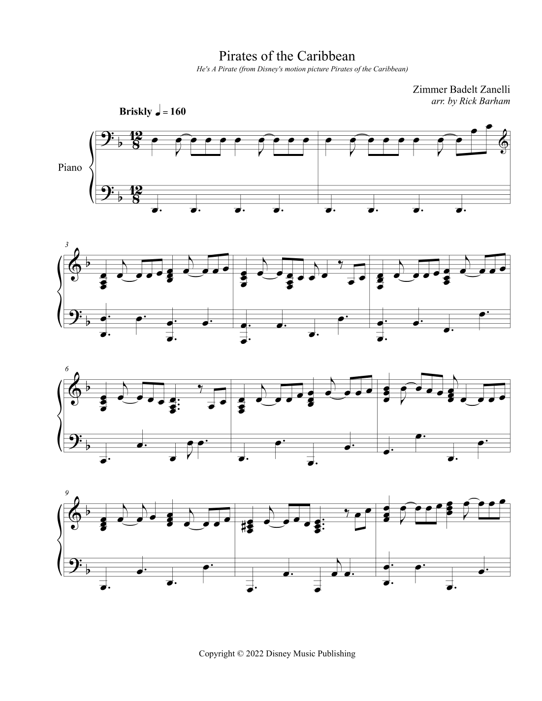 He's A Pirate (arr. Rick Barham)