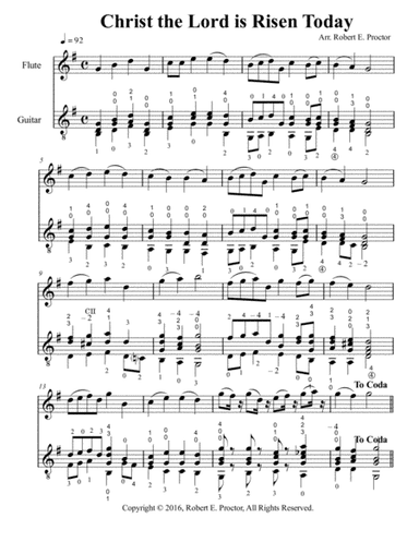 Christ the Lord is Risen Today - Duet for Flute and Guitar (arr. Robert E. Proctor)