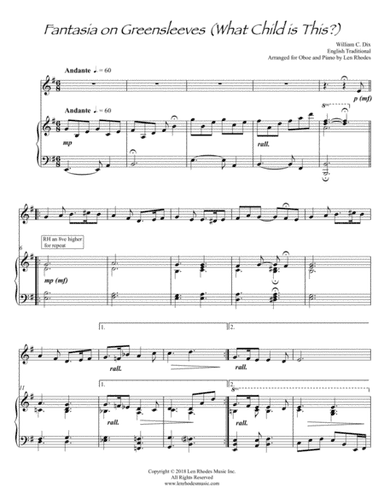 What Child Is This? - for Oboe and Piano (arr. Len Rhodes)