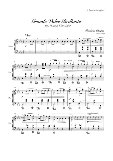 Waltz in E Flat Major. Op. 18  (Grande Valse Brillante) By Frederic Chopin. (arr. Sheet Music World)