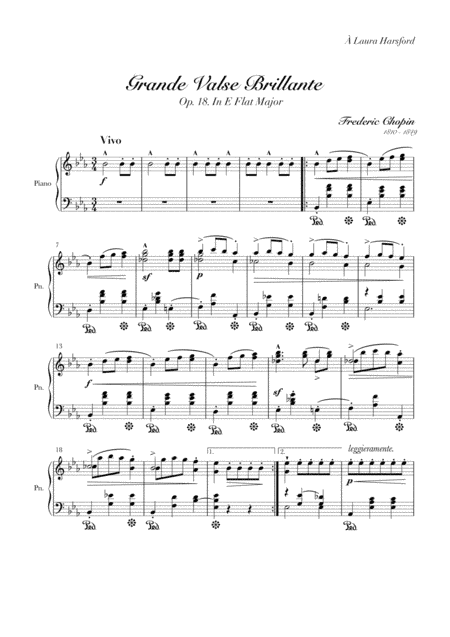 Waltz in E Flat Major. Op. 18  (Grande Valse Brillante) By Frederic Chopin. (arr. Sheet Music World)