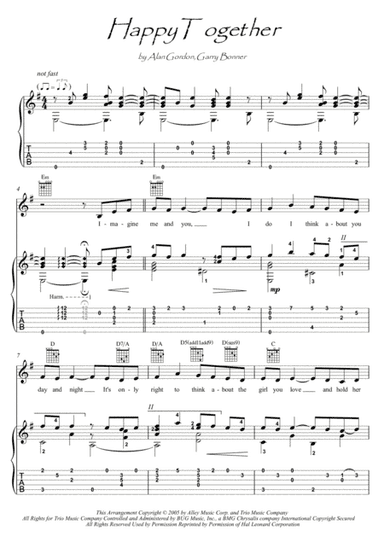 Happy Together (arr. PianoSheetNow)