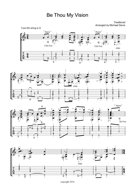 Be Thou My Vision  solo guitar (arr. Michael Davis)