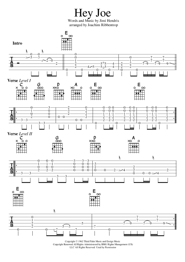 Hey Joe (arr. Joachim Ribbentrop)